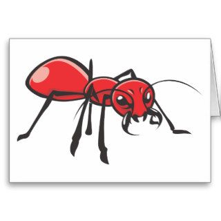 Serious Red Ant Insect Greeting Cards