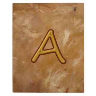 Golden Alphabet A AA AAA  Vintage Base Display Plaques