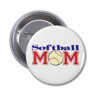 Softball Mom Pinback Buttons