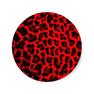 Red Leopard Print Stickers