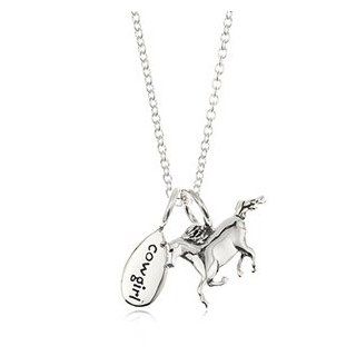 Girls Cowgirl and Horse Necklace Jewelry