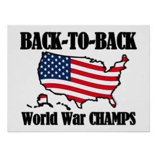 Back To Back WW Champs, USA Shape Print
