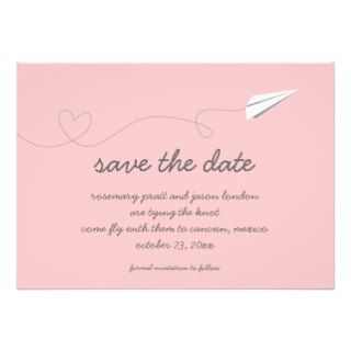 Paper Airplane Save the Date Announcement