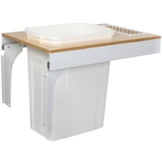 Knape & Vogt 17.5 in. x 14.5 in. x 23.19 in. In Cabinet Pull Out Soft Close Trash Can TSC15 1 35WH