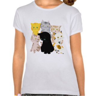 A Bunch of Funny Cats Babydoll Girl's T Shirts