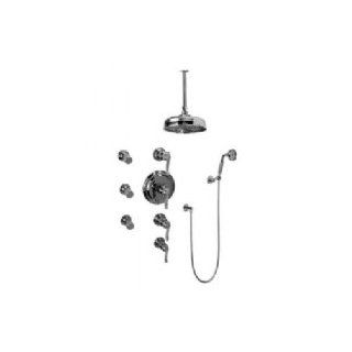 Graff GA1.221B LC1S PN Thermostatic Set W/ Body Sprays & Handshower W/ Porcelain Lever Handle   Tub And Shower Faucets  