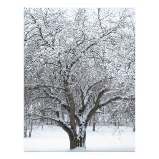 Snowy Winter Tree Scene Letterhead