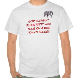 GOP Elephant Flees Party "Ryan's Budget" T Shirt