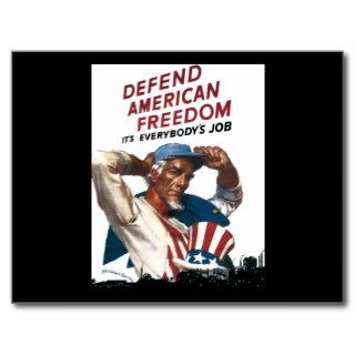 Defend American Freedom It's Everybody's Job Post Card