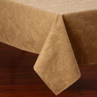 Corona Decor Palm Design 50 x 90 Inch Italian Heavy Weight Wheat Tablecloth Table Linens