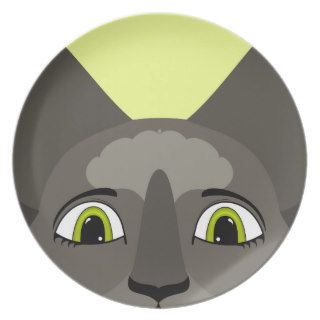 Anime Cat Face With Yellow Eyes Dinner Plates