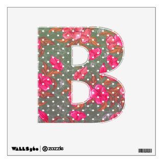 Letter B   Floral with Polka Dot Wall Decal