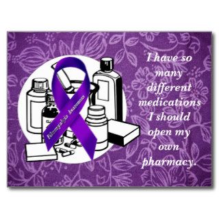 Purple Floral Cloth   Fibromyalgia Awareness Postcard