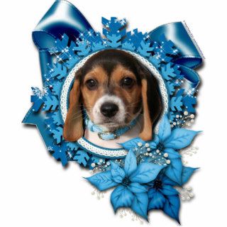 Christmas   Blue Snowflake   Beagle Puppy Cut Out