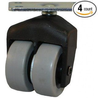 Jacob Holtz 205 2XTPR 05 X Caster, low profile caster, thermoplastic rubber dual wheel small caster (Set of 4)