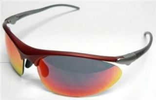 Numa Sport Optics Whip Sunglasses Silver Red Frame 6 Base Fire Lens 205A 16 F Clothing