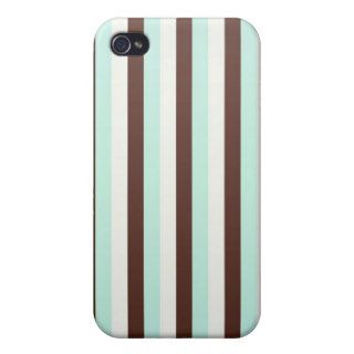 Cool abstract chocolate  mint stripes iPhone case iPhone 4/4S Covers