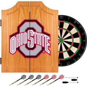 Trademark Wood Finish Dart Cabinet Set   Ohio State University Block LRG7000 OSU BLK