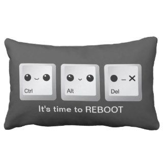 Kawaii Ctrl Alt Del Keyboard   Let's reboot Throw Pillows