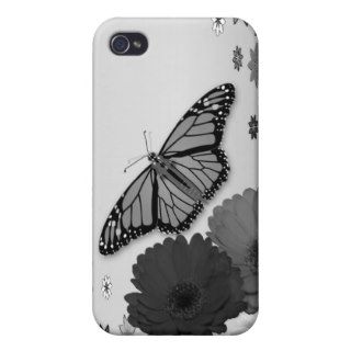 Pencil Sketch Floral Butterfly Flower iPhone Case iPhone 4/4S Covers