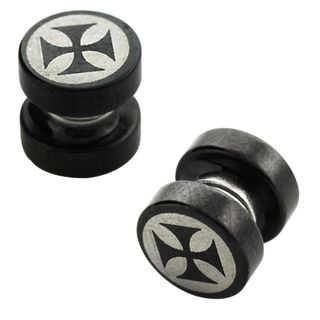 Stainless Steel Iron Cross Magnetic Illusion Plugs More Body Jewelry