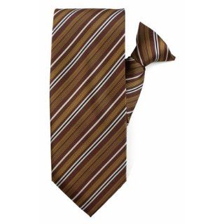 Brown Stripe Clip On Ties #207 Novelty Neckties Clothing