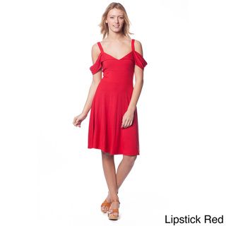 AtoZ Women's Lipstick Red Off the shoulder Dress S.L. Fashions Casual Dresses