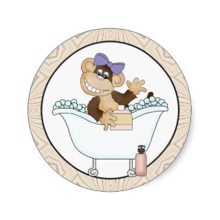 Bath Time Monkey cartoon sticker