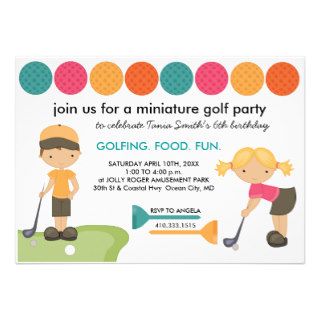 Miniature Golf Birthday Party Invitations for Kids