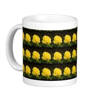 Golden Yellow Rose Isolated on Black Background Mugs