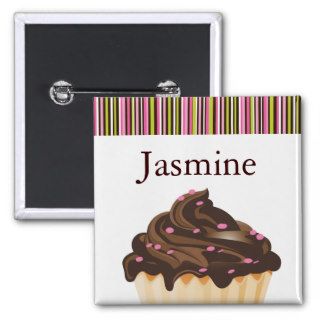 WHIMSICAL BAKERY CUPCAKE NAME TAG PINBACK BUTTONS