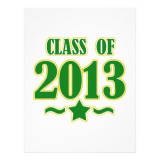 Class of 2013   Star   Gold & Green Personalized Flyer