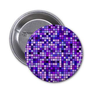 Shades Of Purple 'Grape Soda' Squares Pattern Pinback Button