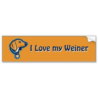 I Love my Weiner Bumper Sticker