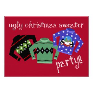 Ugly, Tacky Christmas Sweater Party Invitation