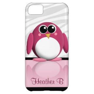 Adorable Pink Penguin personalized iPhone 5 Case 
