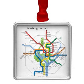 Washington Transit DC Subway Map Underground Ornament