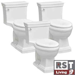 RST Living Julian One Piece White Toilet Contractor Set (Set of 3) RST Brands Toilets