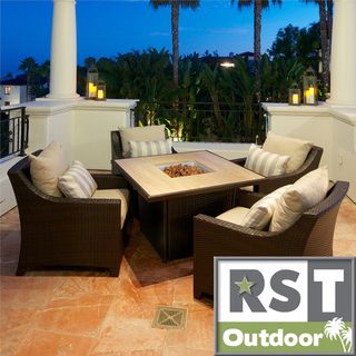 RST Slate 5 Piece Fire Table Seating Set Patio Furniture RST Brands Sofas, Chairs & Sectionals