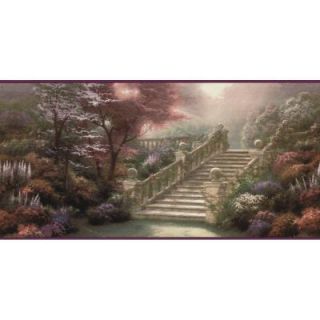 The Wallpaper Company 8 in. x 10 in. Purple Stairway To Paradise Border Sample WC1281309S
