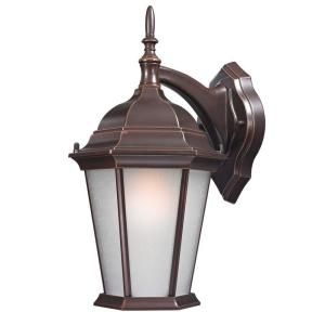 Design Wall Mount 15.5 in. Outdoor Old Bronze Lantern with White Glass Shade 18007 342