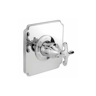 Newport Brass NB3 2524TS 26 Polished Chrome Kiara Square Thermostatic Trim Plate Only with Cross Handle   Faucet Trim Kits  