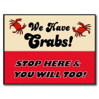 We Have Crabs Postcards