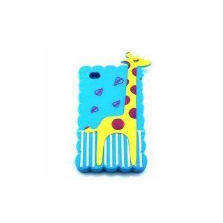 JBG Sky Blue iphone 5 Cartoon Giraffe Style Soft Silicone Case Cover Protective Skin Compatible for Apple iPhone 5 5G 5th Cell Phones & Accessories