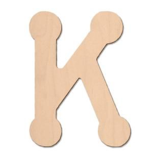 Design Craft MIllworks 8 in. Baltic Birch Bubble Wood Letter (K) 47046