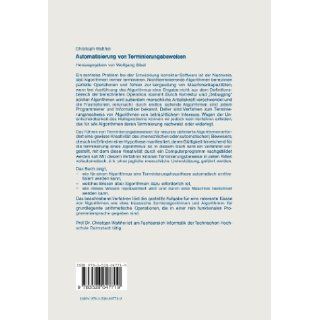 Automatisierung von Terminierungsbeweisen (Knstliche Intelligenz) (German Edition) (9783528047719) Christoph Walther Books