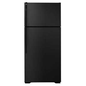 GE 28 in. W 16.5 cu. ft. Top Freezer Refrigerator in Black GTH17DBDBB