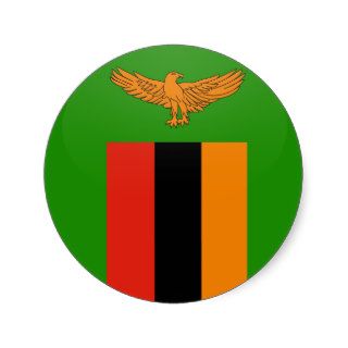 Zambia quality Flag Circle Sticker