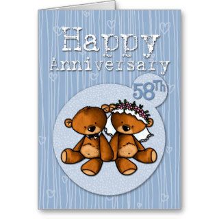 happy anniversary bears   58 year cards