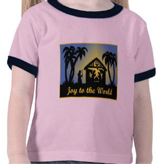 Nativity Silhouette Joy to the World T Shirts